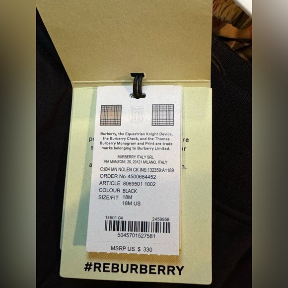 NWT Burberry Baby Boys Nolan Tapered Jogger Pants - Picture 6 of 7